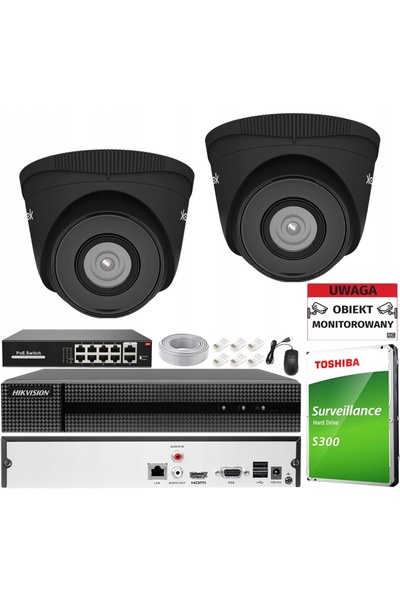 NO BRAND Kit de supraveghere IP 2x Cameră Hilook de la Hikvision IPCAM-T5 5Mp...