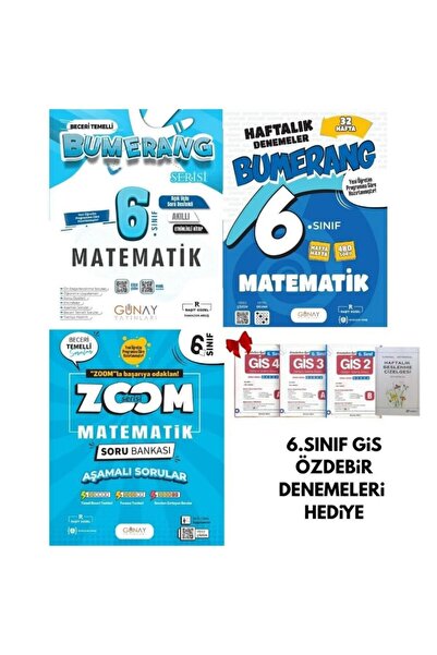 Günay Yayınları 2026-2027 MÜFREDAT MAARİF MODEL 6 SINIF MATEMATİK BUMERANG ET...
