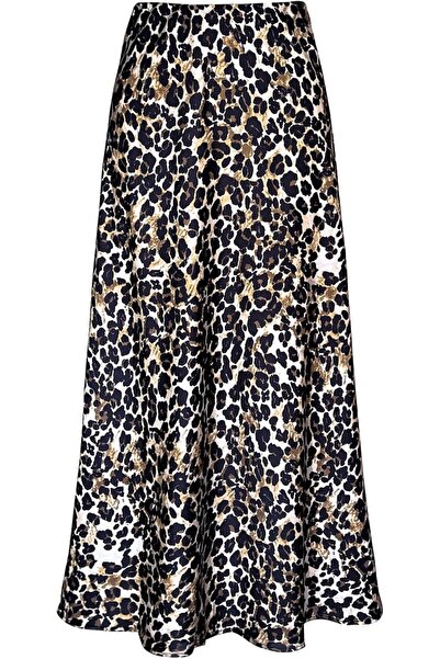 GENERAL Otuzhi Women's High Waist Hidden Elastic Waistband Satin Long Skirt