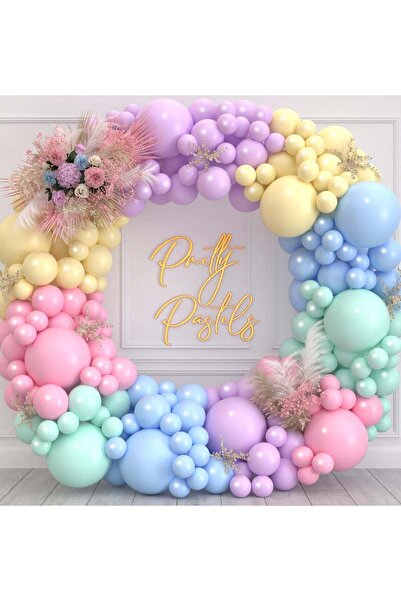 Generic 122Pcs Pastel Balloons Garland Arch Kit,Macaron Balloons Garland Ball...