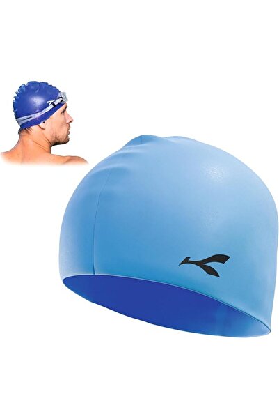 GENERAL Patterned Swimming Cap Made of Silicone, Waterproof, Does Not Pull Ha...