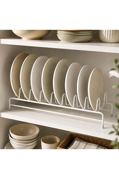 OEM Metal Stand for 8 Plates White 33.5x13x10cm