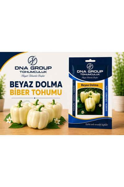 BEYAZ DOLMA BİBER tohumu yerli standart net 2 gr 250+ adet