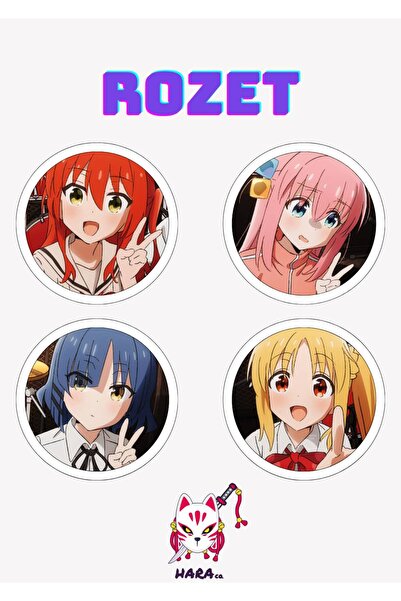 Hara Company the Rock! Animesi Rozet Seti / Çanta Süsü v2