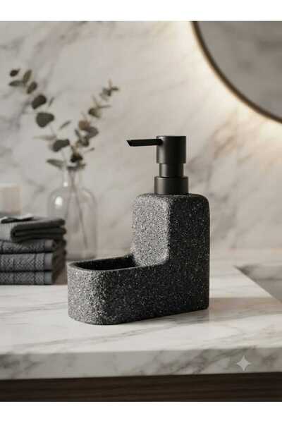 ÇEÇEN HOME Sponge Liquid Soap Dispenser 650 ml Beige Bathroom Kitchen Counter...