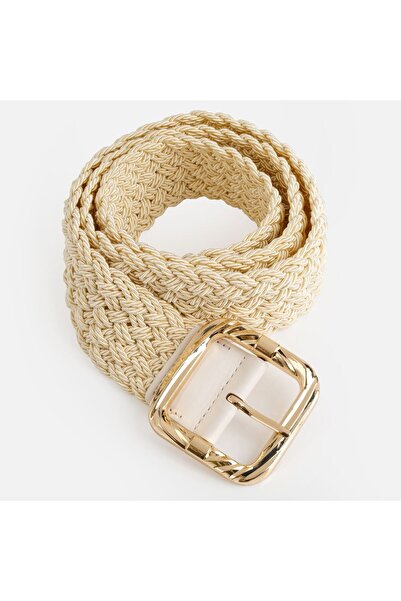 OEM Braided Belt for Women with Gold Buckle 105x5.5cm