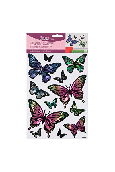 OEM Butterflies Decorative Stickers Multicolored Iridescent 21x37cm