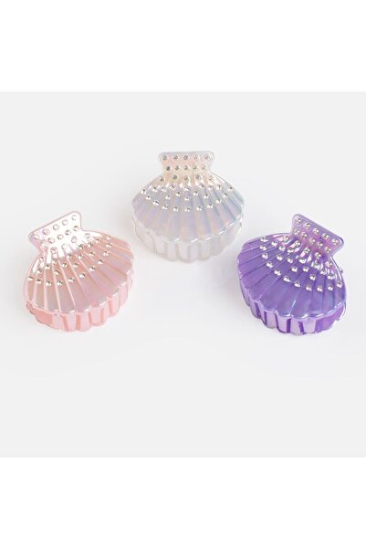 OEM Set of 3 Women's Rhinestone Shell Hair Clips 5cm - 3pcs