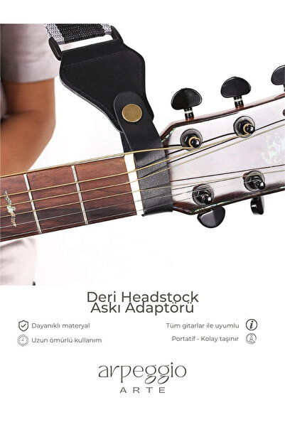 arpeggio ARTE Gitar Askısı Sap Bağlantı Aparatı – Deri Headstock Askı Adaptör...