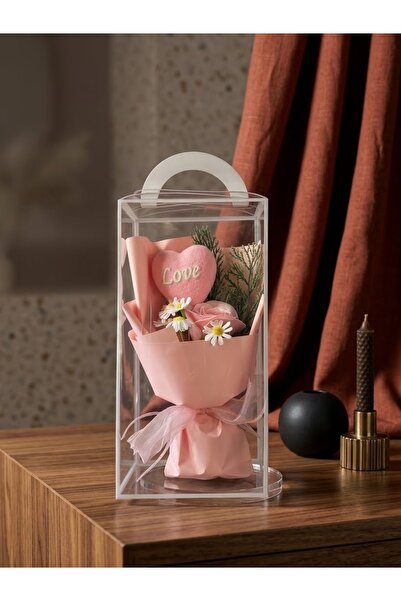 YAPAY ÇİÇEKÇİNİZ Buchet de trandafiri artificiali de 22 CM, în cutie transpar...