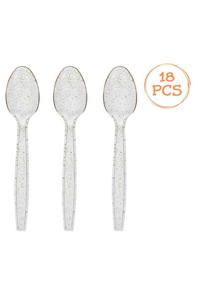 OEM Lingurite Reutilizabile de Petrecere din Plastic Transparent cu Glitter A...