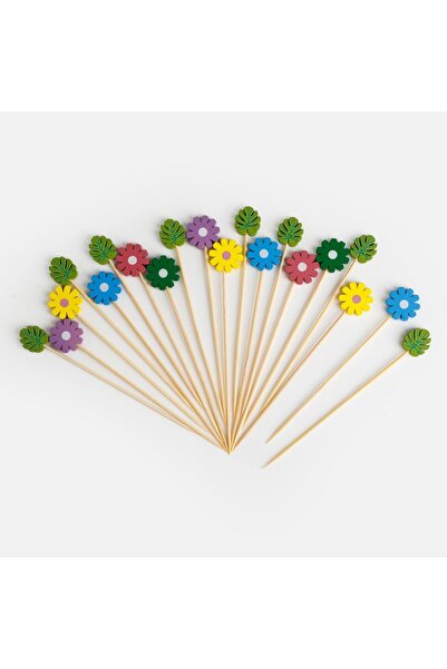 OEM Scobitori Party din Bambus cu Margarete 11cm - 20buc