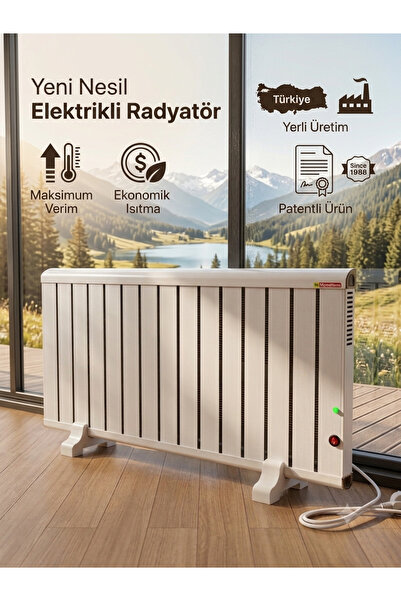 Hizmetterm Elektrikli Radyatör Çift Rezistanslı 1200Watt 60c Termostatlı 50x1...