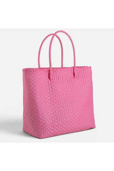 OEM Geantă cu model împletit fucsia 60x23x38cm Pentru toate vârstele