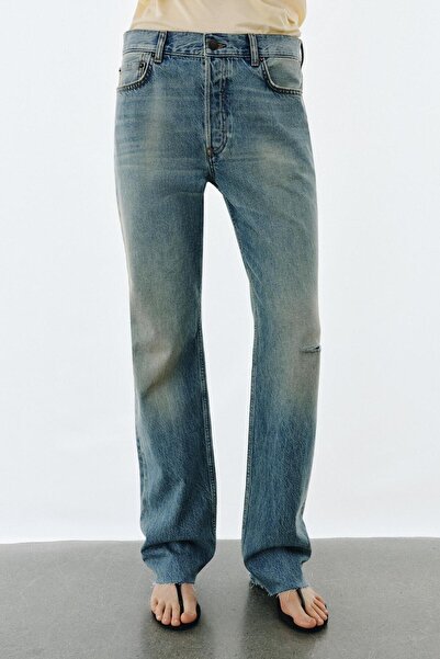 Butik Allbucks Za *Ra Trf Zw Collection Slim Mid Waist Long Wide Leg Jean Pan...
