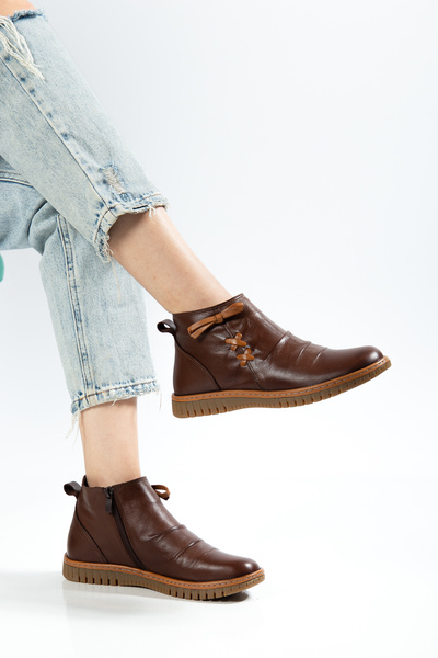 Elile Shoes Genuine Leather Comfortable Easy-To-Wear Casual Boots