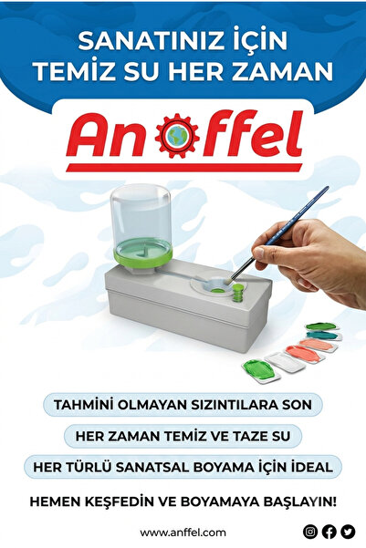 Anoffel Otomatik Fırça Temizleme Kabı - Suluboya Kabı