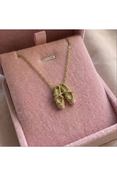 Heda Jewelry Ballerina Kolye - Pilates Princess Kolye - Çelik Balerin Ayakkab...