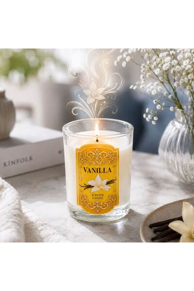 OEM Lumanare Parfumata Roz cu Aroma de Vanilie in Pahar Ø5x6,5cm