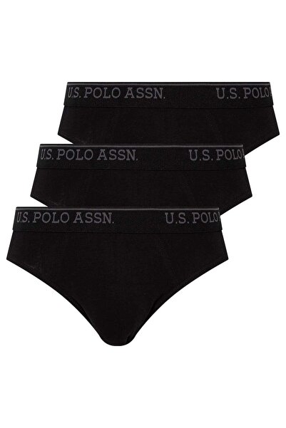 U.S. Polo Assn. 3-Pack, Cotton & Lycra, Men's Briefs, Black
