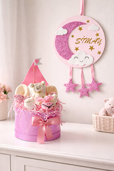 Gia Design SİLİNDİR KUTUDA YELKENLİ GEZGİNLER YENİ DOĞAN KIZ BEBEK 6'LI TEKST...