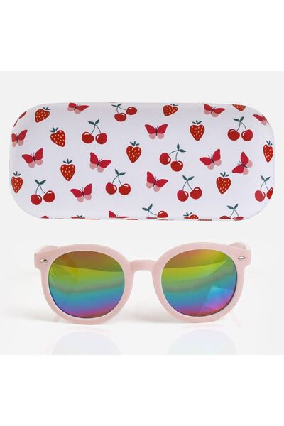 OEM Pink Sunglasses & Cherry Patterned Frame Set for Kids