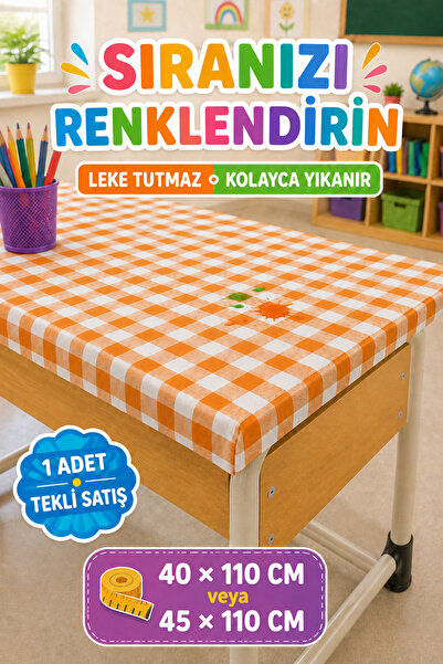Soft Kare 1 Adet Yıkanabilir Leke Tutmaz Lastikli Okul Sıra Örtüsü – Farklı Ölçü Seçenekli, Dayanıklı ve Kolay Kullanımlı Sıra Koruyucu Kılıf