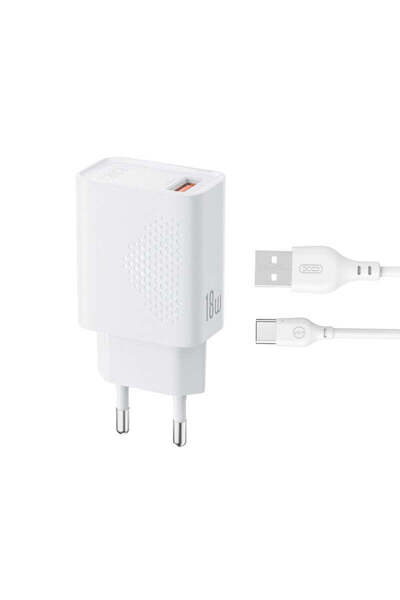 Xo Încărcător L159 18W USB-C/USB-A, cu cablu USB-A la USB-C - alb