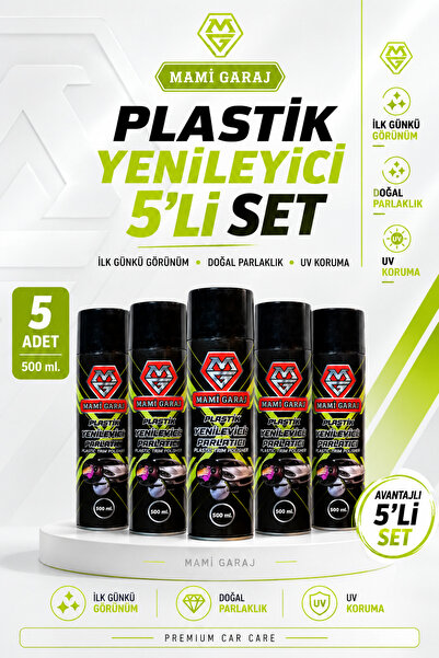 MAMİ GARAJ 5'li Plastik Yenileyici ve Parlatıcı Sprey 500 ml Oto İç Dış Trim ...