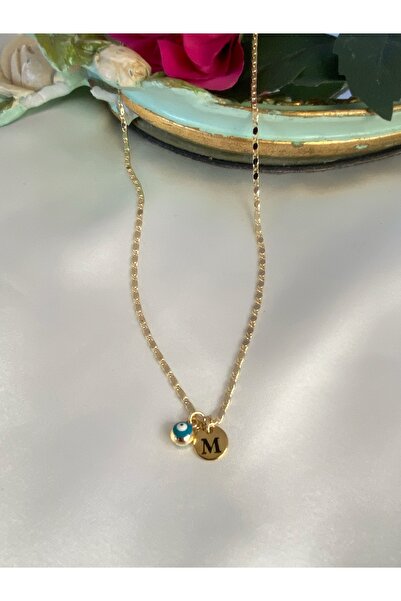 Asia by Leuvoié Asia by Leuvoie Nazar Beaded Letter m Necklace
