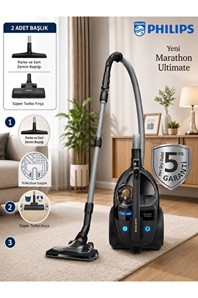 Philips ELVT Yeni SERİ 900 WToz Torbasız Elektrikli Süpürge Alerji Filtreli G...