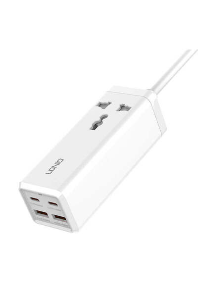 LDNIO Încărcător de birou 65W 2x USB-C/2x USB-A - alb