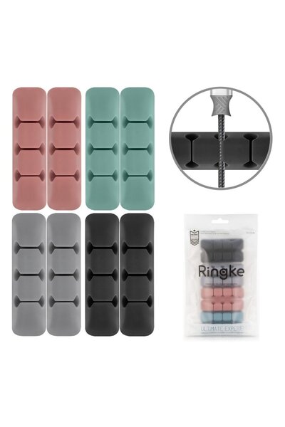 Ringke Organizator de cabluri (pachet de 8), 3 x 8 sloturi, Multicolor - mult...