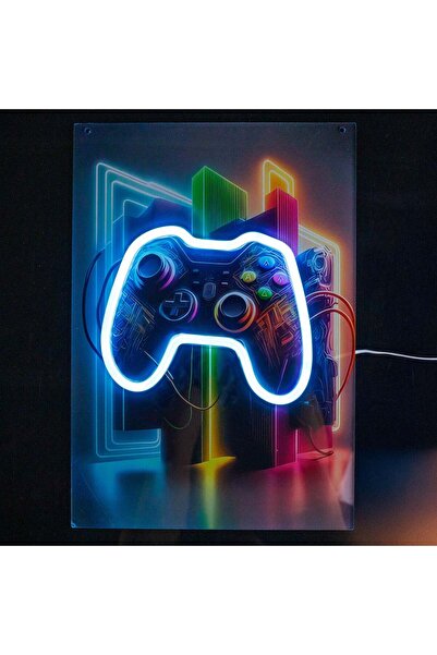 OEM Tablou Acrilic cu Iluminare LED Neon Gaming 23,8x34cm