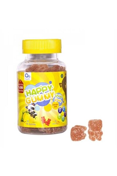 happy gummies حلوى الفيتامينات المتعددة بنكهة الفراولة للأطفال، 90 قطعة