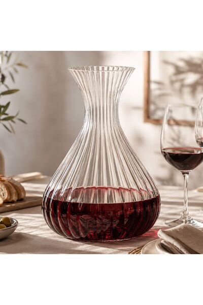 OEM Carafa din Sticla cu Model Striat pentru Vin 2L
