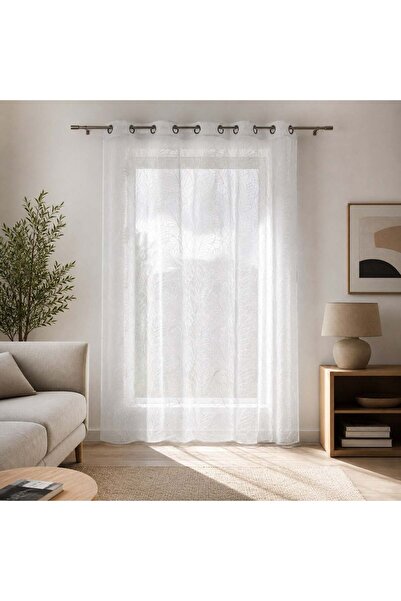 OEM Perdea Decorativa cu Inele Alba 140x260cm