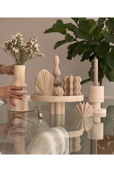 SCA CANDLE Dekoratif Mum Marako model ve Palm ve Dalga ve Gül ve Çiçek ve Den...