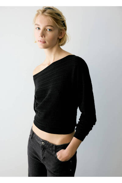 Mango Teen Asymmetrical lurex jumper