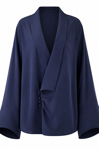luzuze Women's Double-Breasted Collar Buttoned Shirt