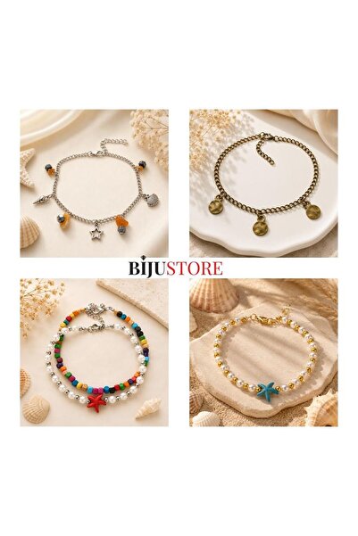 Bijustore 4 Pieces of Women's Anklet
