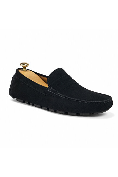 AKM Erkek Siyah Hakiki Süet Deri Loafer Günlük Comfort Ayakkabı