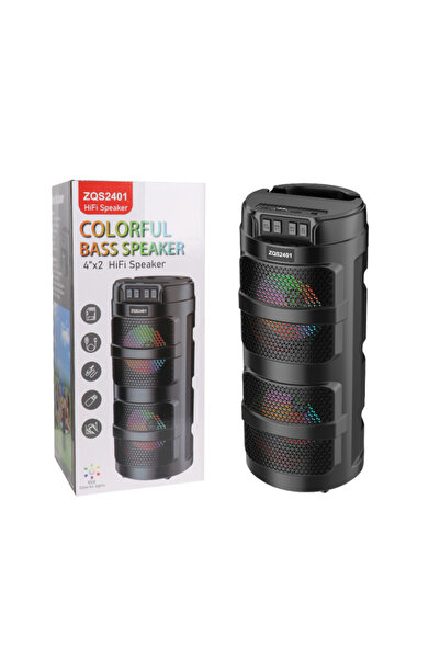 singe Boxă portabilă Bluetooth ZQS 2401 – 8 W, Lumină LED, BT/USB/TF/FM, Bate...