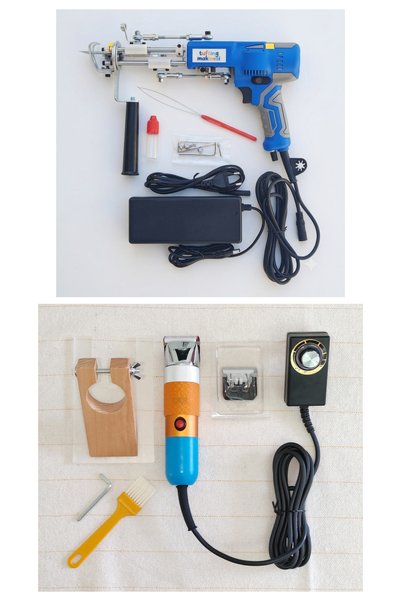 tufty Mini Tufting Set (AK-V Tufting Makinesi (TABANCASI) ve Tıraş Makinesi)