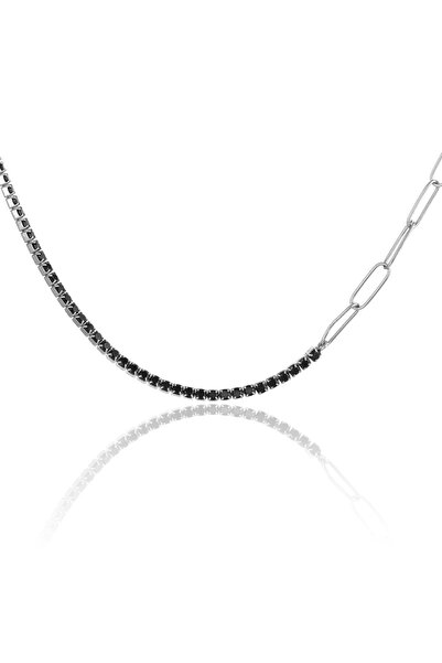 Sonis Lant tip "Tennis " din argint 925 rodiat , Piatra : onix , Culoare : ne...
