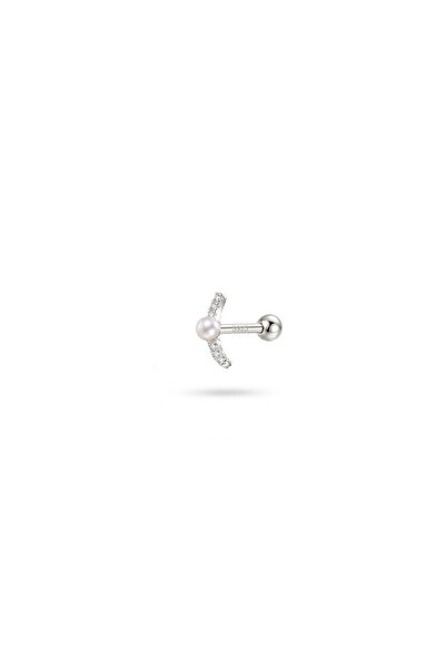 LéO Silver And More 925 Ayar Gümüş İncili Yay Tragus Helix Kıkırdak Piercing ...