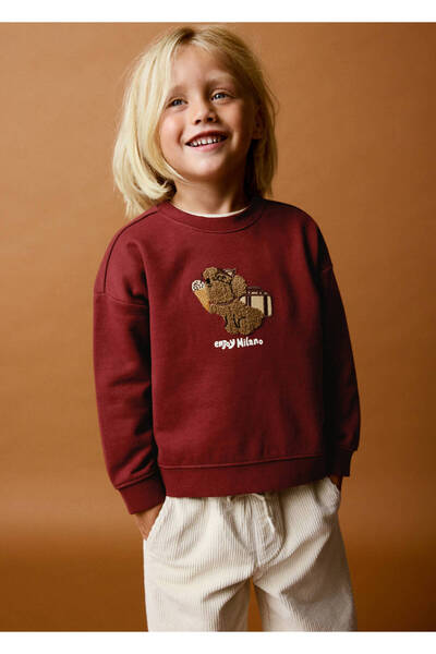 MANGO Baby Oversized sweatshirt with a relief design