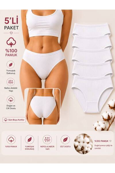 5'li %100 Pamuk Bikini Külot