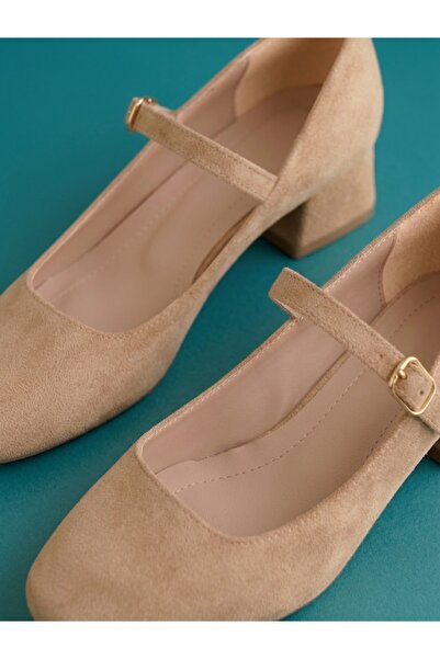 FRZZ Women's Mary Jane Suede Single Strap Low Heel Shoes