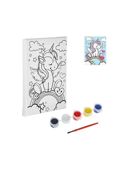 OEM Set pictură pe canvas pentru copii, 20x15cm – unicorn, canvas